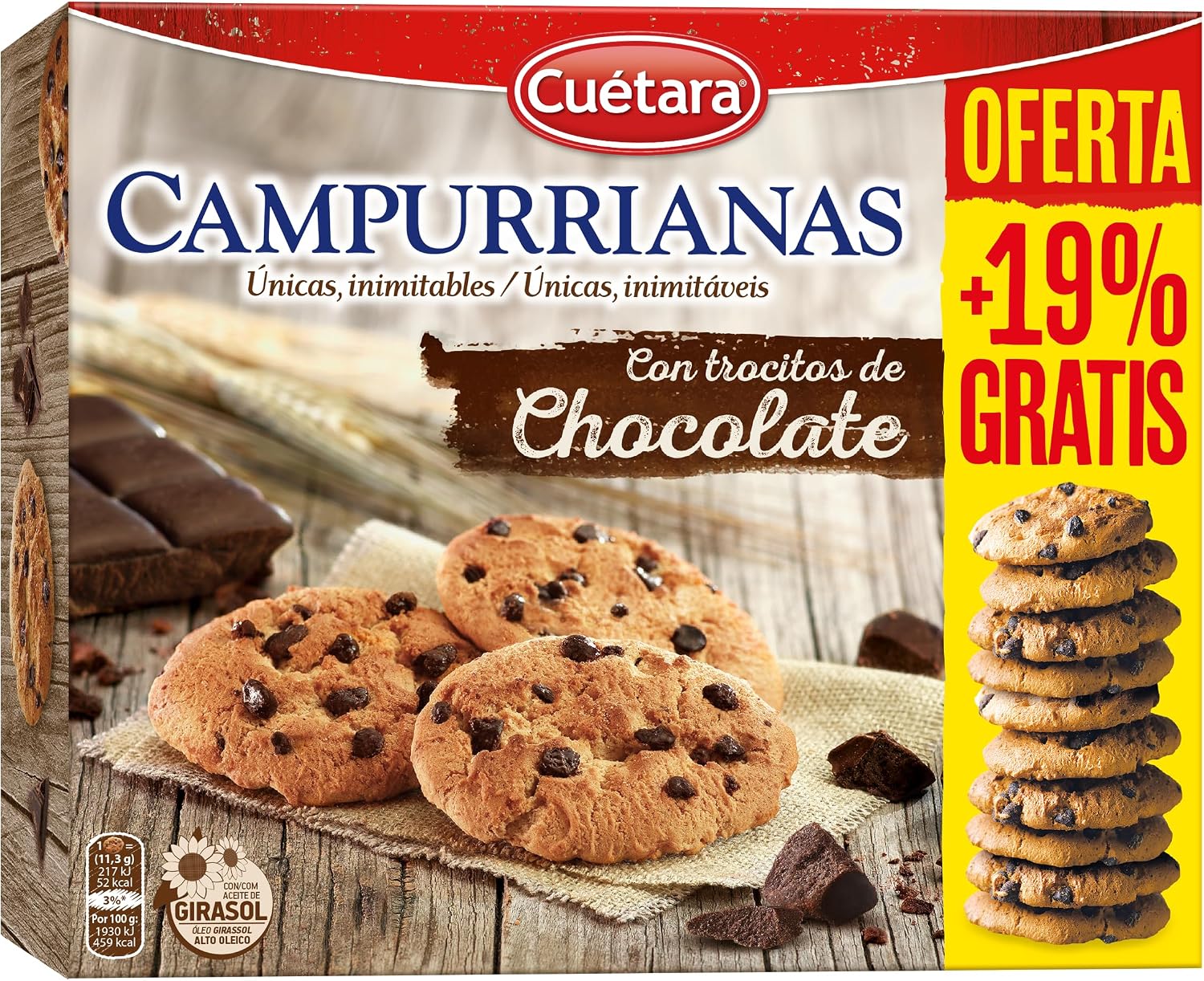 Campurrianas con Pepitas Chocolate 350g + 19% GRATIS