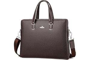FSD.WG ]Sac d'affaires en cuir pour homme, marron, Large