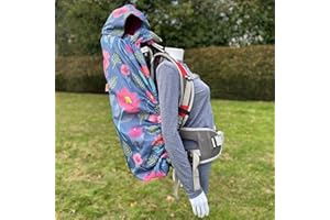 BUNDLEBEAN Babywearing All-Weather Waterproof Sling and Baby Carrier Cover,Rain Cover with Fleece Lining.Universal Fitting,Protection from rain and Wind in All Seasons,Fits Front & Back Carriers (Floral)