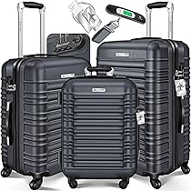 Onbest 3er Kofferset XXL - ABS Hartschalenkoffer 20/24/28 Zoll In Schwarz