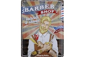 Dodino 30 x 40 cm, cartel de chapa, Barber Shop, vintage, barbero, cartel de pared, cartel de chapa, póster retro Barber Shop