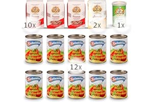 DELICRET - PIZZA KIT NEAPEL GRANDE mit Original Zutaten | 10x 1kg Caputo Pizzeria Pizzamehl & 2x 1kg Caputo Semola & 1x 100g Caputo Trockenhefe + 12x 400g San Marzano Tomate