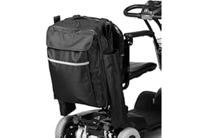 DAYS HOMECRAFT Scooter Bag with Crutch or Walking Stick Pockets (Eligible for VAT Relief in the UK) Waterproof Wheelchair Mobility Bag with Multiple Compartments and Pockets for Storage, Elderly & Disabled