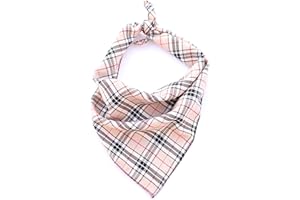 Pet Pooch Boutique Barkberry Bandana à Carreaux pour Chien Beige Taille M/L