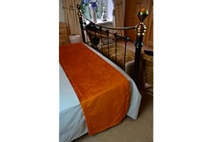 McAlister Textiles Soft Velvet Spice Orange Bed Runner For Single Double & King Size Beds - 50x255cm - 20x100 Inches Matt Velvet Range
