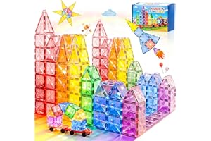 COOLJOYA Costruzioni Magnetiche 42 Pezzi per Bambini 2-8 Anni, Magneti Giochi Montessori
