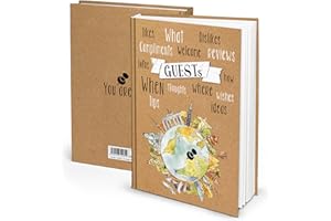 LOGBUCH-VERLAG Libro degli ospiti per turisti, formato DIN A4, colori marrone, nero, bianco e giallo, per alberghi, case delle vacanze
