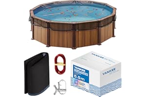 YANKEE POOL PILLOW Yankee - Runde Pool Laubschutznetz 610 cm, 0,4 cm Masche, Schutznetz für Aufstellpools, hält Blätter & Schmutz fern, reißfeste Anti-Verstopfungs-Mesh