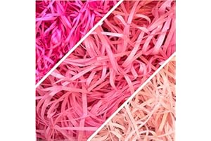 KAOTPO 300g Füllmaterial Geschenk, Holzwolle Füllmaterial zum Dekorieren von Geschenkkörbe, Mehrere Farboptionen und Reichhaltigere Kombinationen, Mehrfarbig Verpackungsmaterial Füllmaterial (Rosa)