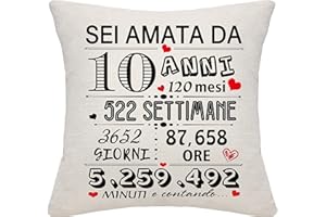 BOMMEX 10 ° regalo di compleanno per le ragazze 10 anni Cushion Cover per figlia nipote sorella cugina Bestie 10 anni regalo per compleanno anniversario festa della mamma Natale (10)