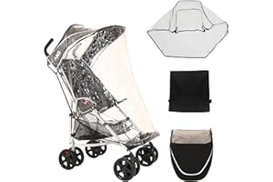 MobiQuip XL Pushchair Travel Accessories Pack, Sun Hood with Vision Panel, Protective Rain Cover, Handy Storage Basket, to Fit MobiQuip XL Buggy, Co-ordinates with Black XL Stroller