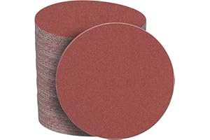 STEBRUAM 50 Piezas Discos de Lijas 150mm,Grano Cada 320 Lija Circular con sin Agujeros juego de discos Abrasivos de 6 pulgadas para Lijadora Orbital