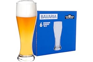 VAN WELL Lot de 6 verres à bière (blanche) - 0,5 l.