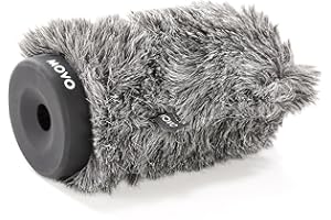 Pare-Vent Rigide à Fourrure Movo WS-G120 pour Microphones de 18-23 mm de diamètre et jusqu'à 12 cm de Long - Gris foncé