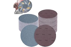 PMIQSA 30Pcs 150mm Sanding Discs 80 Grit, Ceramic Mesh Sandpaper Hook and Loop Sander Pads for Drywall Efficient Dust Removal Random Orbital Sander