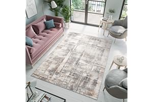 TAPISO Valley Tappeto Soggiorno Pelo Corto Design Moderno Motivo Astratto Sfumato Geometrico Tonalità Beige Gray Salotto Soggiorno Camera Sala Ragazzi Ufficio Oeko-Tex 120 x 170 cm