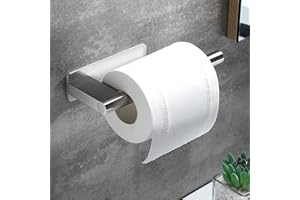 OETAMS Porta Carta Igienica Portarotolo da Muro Adesivo in Acciaio Inox per Cucina Bagno e Toilette, Argento