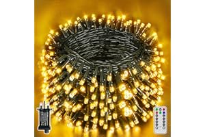 SKYELE Christmas Tree Lights Outdoor, 24m 240 LEDs Fairy Lights Plug in 8 Modes, Waterproof Warm White String Lights Mains Powered/Remote/Timer/Indoor/Outside Lights for Garden Party Xmas Decorations