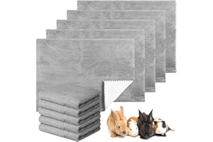 Panelee 10 Tappetini Assorbenti Impermeabili per Pipì di Piccoli Animali Tappeto per Gabbia Porcellini d'India Traversine Lavabili per Dormire Fodera per Coniglio Cavie (18 x 24 Pollici, Grigio)