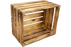 KISTENKOLLI ALTES LAND Caisse à fruits, massive, flammée, 49 x 42 x 31 cm, style ancien, sans inscription