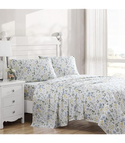 Parure De Lit 6 Pièces Laura Ashley Marissa Coral King Size - Percale Coton Floral Romantique