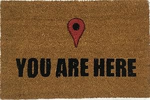 ‎KOKO DOORMATS Koko Doormats Fussmatte aussenbereich - Türmatte außen kokosmatte mit antirutsch PVC - Fußmatte lustig Your Are Here Design - Outdoor Doormat - Größe: 60 x 40 x 1.5 cm.