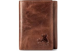 BULL GUARD Best Trifold Wallets for Men and RFID Wallets for Men Genuine Leather Wallet Great for Work, Travel, Outdoors with ID and a Secret Pocket