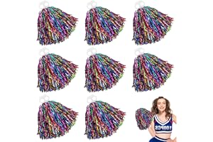 Tachypno 8 stycken glänsande cheerleader pompoms, 30 cm Cheerleader Pompom | Cheerleading pompoms design med dubbla hål, fast cheerleader pompom, för cheerleader sport och skolevenemang