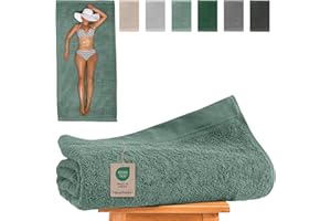 Hausfelder Saunahandtuch & Badetuch groß 100x200 cm XXL, Frottee Handtuch 100% Baumwolle, Sauna Liegetuch für Damen und Herren (Hellgrün, 100x200)