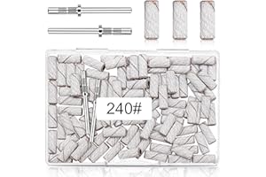 METEOROCK 240 Grit Small Sanding Bands for Nail Drill Bit - 100 Pcs 3.1 MM Mini Bands for Natural Smooth Polish, Manicure and Cuticle - Salon Use
