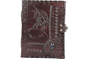 OVERDOSE Vintage Celtic Griffin Journal - Cuero de diario antiguo hecho a mano | Cuaderno de bocetos de cuero | Cuaderno Diario - 6x8 pulgadas | 15x20cm (Dragon - Stone)