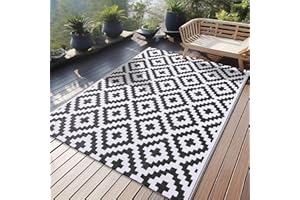 Homaxy Dywan z tworzywa sztucznego, odporny na warunki atmosferyczne i UV, dwustronny, do prania, dla balkonu, ogrodu i tarasu