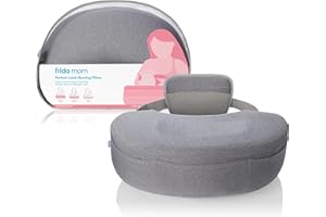 Frida Mom Adjustable Nursing Pillow - Customizable Breastfeeding Pillow for Mom + Baby Comfort with Back Support, Adjustable Wrap Around Waist Strap, Pockets for Heat Relief