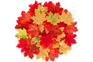 MSDADA - 1000 Foglie di Acero Artificiali per la Caduta del Ringraziamento, Foglie Finte per Feste di Matrimonio, Decorazione da Tavolo per Interni ed Esterni (Multicolore)
