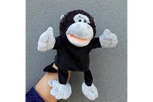 LOMTRATS Tier-Handpuppen für Kinder, Kleinkinder, inklusive Wolf, Tiger, Löwe, Affe mit Beinen, perfekt für Geschichtenerzählen, Unterricht, Vorschule, Geburtstagsgeschenk (bewegliche, offene Münder)