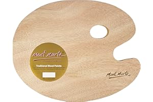 Mont Marte Palette Peinture à l'huile – 30x38 cm – Palette d'artiste idéal pour la Peinture a l'huile – Palette de Peinture Traditionnelle avec Trou pour Le Pouce