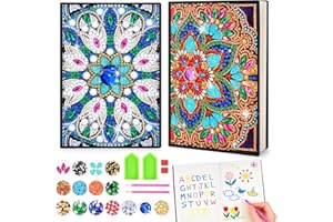 FLNLANO Craft Kits for Kids Age 7 8 9 10 11 Year Olds Girls: Gifts for 5-12 Year Old Girls Birthday Presents Toys for 8 9 10 Year Old Kids, Mandala Notebook 5D Diamond Painting Art Crafts for Teen Girls Adult