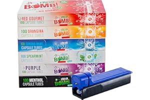 Sunmondo Fresh Bomb Mix Zigarettenhülsen-Set mit allen 6 Geschmacksrichtungen, 600 Hülsen, inkl. Stopfgerät