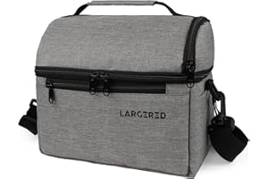LARGERED Nevera Termica para llevar Comida,Bolsa Termica Porta Alimentos,Bolsa Almuerzo Isotermica, Comida Trabajo Picnic Playa Camping Nevera Portatil Pequeña Aislamiento Termico