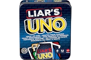 Mattel Games Liar‘s UNO Kartenspiel in Reise- und Aufbewahrungsdose für Erwachsene, Kinder, Familien, Partys und Spieleabende, Lege andere Spieler mit Bluffs und Täuschung herein, JLH68