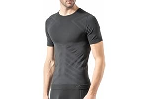 Risalti MęSka Koszulka Termoaktywna Z KróTkim RęKawem Energy - Elastyczna I OddychająCa Bielizna Termoaktywna, Bezszwowa Koszulka Sportowa, Bezszwowa MęSka Odzież Termoaktywna - Made In Italy