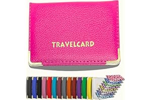 HITHIKA - New Leather Oyster Travel Card Bus Pass Holder Wallet Rail Card Cover CASE (Hot Pink)