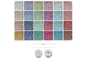 Bala&Fillic petites Perles de rocaille pour la fabrication de bijoux de bracelets boucles d’oreilles 24 couleurs dans une boîte, 2.4mm 11/0 14400 pièces