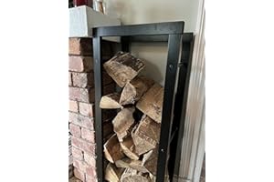 The A2Z Stores - Firewood Storage Rack/Log Holder 90x40x25cm Black Steel (A2Z-LS-90-B)