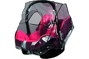 sunnybaby 13224 - Protector de lluvia universal para portabebés, asiento de coche para bebés (por ejemplo, Maxi Cosi, Cybex, Kiddy y muchos otros), ventana de contacto, apertura de transporte cubierta, transparente