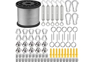 GZFTMKOBNS 2MM Garden Wire for Climbing Plants, 50m Heavy Duty 304 Stainless Steel Cable Rope Kit With M5 Turnbuckle Wire Tensioner