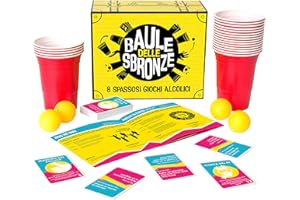 Gutter Games Giochi da Tavolo Adulti Baule delle Sbronze - 8 Spassosi Giochi Alcolici, Beer Pong, Anello di Fuoco, Non Ho Mai - Regali Divertenti, Regali Amica, Giochi Natale, Capodanno e Altre Feste