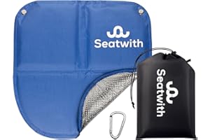 Seatwith Folding Sit Mat (16"x16"), Insulated Camping Sit Pad Hiking with Aluminium Underside, Hiking Seat Pad w/Carry Bag & Snap Hook, Seat Mat, Sitting Mat Protection Against All Elements + E-book…