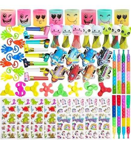 Ainiv Kit De Fête Dinosaure 54 Pièces – 6 Sacs Cadeaux – Jouets Assortis – Pinata Anniversaire – Dès 3 Ans