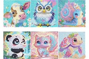Yimomoyi 6 Pezzi Diamond Painting Bambini Kit Completo, Diamantini Crystal Art, 5D Diamond Painting Bambina, Disegno con Perline da Attaccare, DIY Kit Pittura Diamante per Adulti Principianti, Bambini